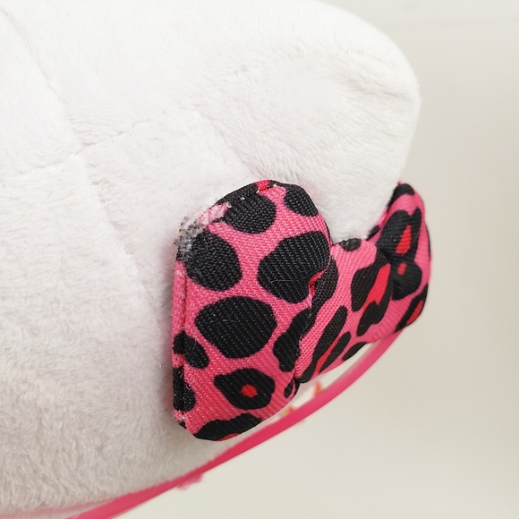 Ty Sanrio Hello Kitty Pink Glasses with Pink & Black Leopard Print Outfit Plush - Picture 2 of 10
